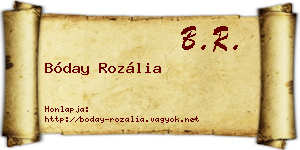 Bóday Rozália névjegykártya