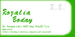 rozalia boday business card